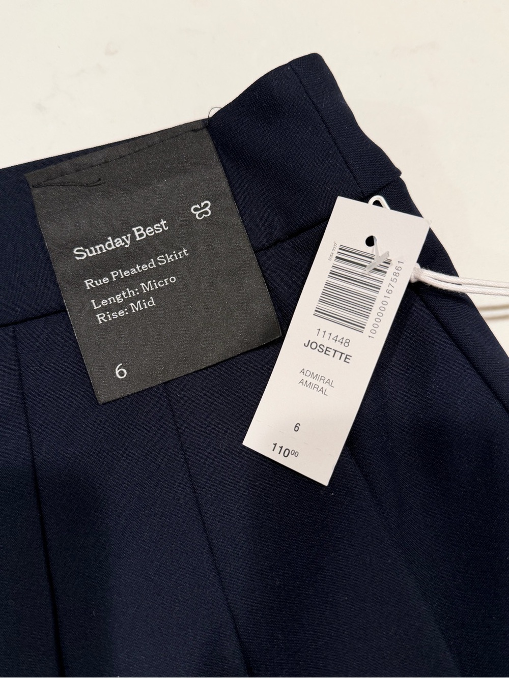 Sunday Best Navy Mini Skirt with Buckle Straps - Picture 3 of 3